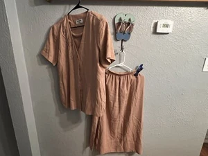 Traje falda manga corta Alfred Dunner para mujer talla 12 rosa bronceado - Imagen 1 de 11