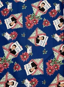 Elvis Presley Seasons Greetings On Blue By Cranston Christmas Fabric Quilt Sew - Picture 1 of 2