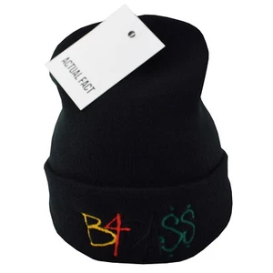 Actual Fact Joey BadA$$ Badass Embroidered Roll Up Black Wooly Beanie Hat - Picture 1 of 3