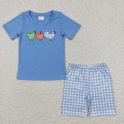 Conjunto de pantalones cortos a juego de manga corta de verano para niños pequeños Foto 1 de 4