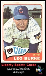 1965 Topps Leo Burke #202 Authentic Autographed Card Chicago Cubs