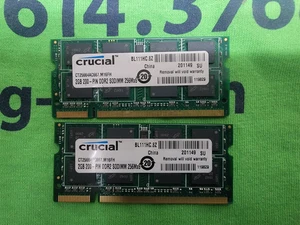 MIXED BRANDS 4GB (2GB x2) PC2-5300s DDR2 667Mhz SODIMM Memory - Picture 1 of 1