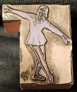 Vintage Printing Letterpress Printer Type Wood Block Woman Exercise Gymnastics  - Picture 1 of 5