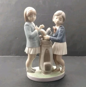 LLADRO "Tee Time" Vintage Figurine w/ Box- Little Girl Golfers - Picture 1 of 10