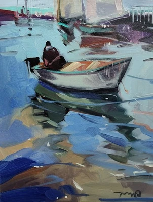 Impresión de Bellas Artes José Trujillo 16x20" Artista Coleccionable Lancha Mar Océano Foto 1 de 4