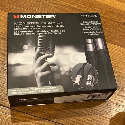 Monster Prolink Classic Microphone Cable - 5 foot New - Image 1 of 4