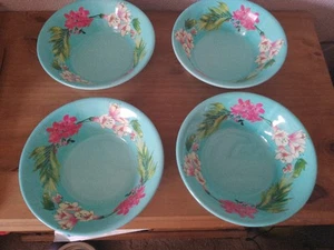 Set Of 4 Cynthia Rowley Blue Melemine Cereal Bowls . - Picture 1 of 9