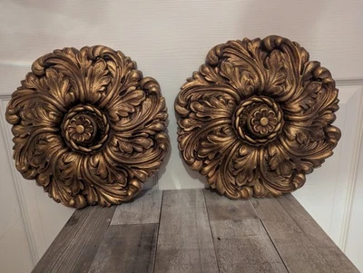 Mid Century Lane Furniture Solid Wood Gold Medallion Replacements for Credenza - Image 1 of 4