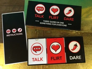 TALK,FLIRT,DARE GIOCO DI CARTE TRE GIOCHI IN UNO ETÀ 14+COMPLETO - Foto 1 di 14
