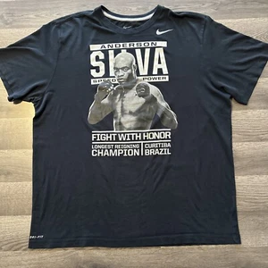 NIKE ANDERSON SILVA MUAY THA SPEED POWER UFC MMA FIGHT FIGHTER T SHIRT XL BLACK - Picture 1 of 10