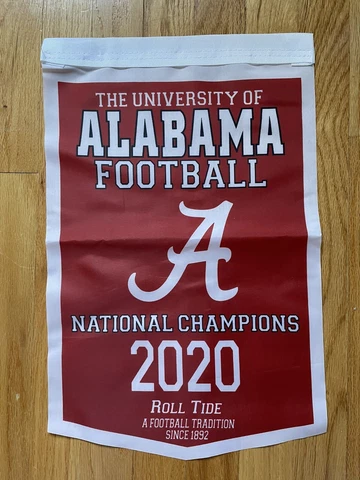 University of Alabama Football National Champions 2020 Banner/Flag 18.5" x 11.5" Cover