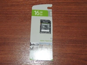 New - PNY SDHC 16 GB Elite Memory Card P-SD16GX2U185EL-GE - 85 MB/s - Class 10 - Picture 1 of 2