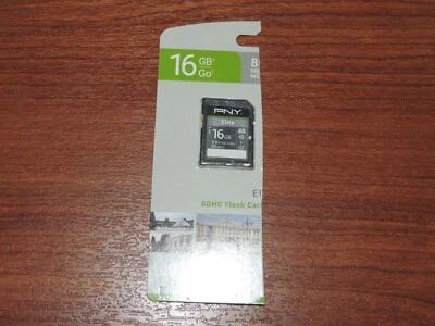 New - PNY SDHC 16 GB Elite Memory Card P-SD16GX2U185EL-GE - 85 MB/s - Class 10 - Image 1 of 2
