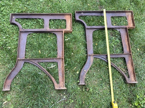 Vintage Antique Cast Iron Industrial Age Table Desk  Legs Table Base Steampunk Cover