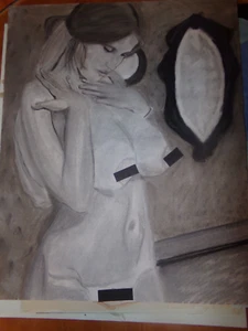 Roberta Pedon Pinup Pastellmalerei 13 1/2 x17 - Bild 1 von 4