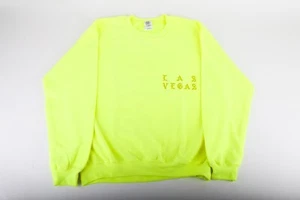 Kanye West Las Vegas I Feel Pablo Life of Pablo Pop-Up Safety Green Crewneck Med - Picture 1 of 5