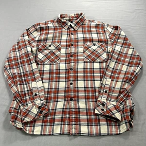 Arbor Collective Shirt Mens Large Orange Plaid Flannel Button Up Heavyweight - Picture 1 of 10