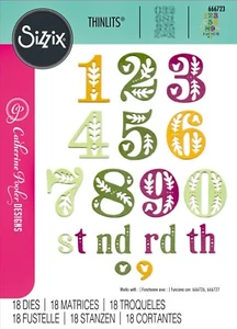 New Sizzix Thinlits Folk Numbers 18pc #666723 Retail $15.99 by Catherine Pooler - Picture 1 of 9