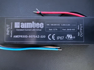 AMEPR30D-5070AZ-220 Aimtec LED Driver Power Supply 36-50V 0.7A 35W IP67 AC-DC 1 - Picture 1 of 4
