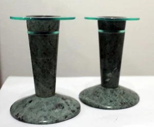 Juego de 2 candelabros cónicos de mármol/acrílico serie Milano MCM - Imagen 1 de 3