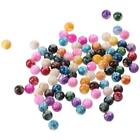 200Pcs Multicolor Round Ball Round Ball Loose Beads Crackle Crackle  Art Craft