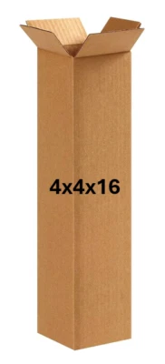 4" x 4" x 16" CARDBOARD BOX - 200 lb - SINGLE BOX - TALL - Image 1 of 3