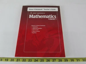 Holt McDougal Mathematics Course 1 Know-It Notebook Teacher's Guide Book  - Picture 1 of 6