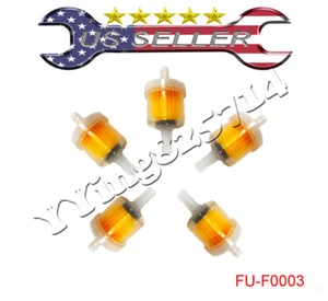 5 piece 1/4" 6mm Carbureted Motorcycle Inline Carb Fuel Gas Filter Dirt Bike ATV - Picture 1 of 1