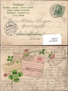 319926,Präge Litho Postkarte Deutsche Reichspost Klee Kleeblatt Postwesen  - Picture 1 of 1