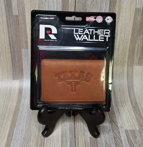 Texas Longhorns STANDARD Authentic Embossed Leather Billfold Wallet Go team Cover