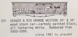 C-D-S CDS O-201 DENVER RIO GRANDE WESTERN 30' 34' DRGW Stock Dry Transfer Decals - Picture 1 of 4