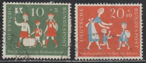 Germany 1957 SC# B354 - B355 - Children Leaving - Child arriving - Used Lot# 562 - Picture 1 of 2
