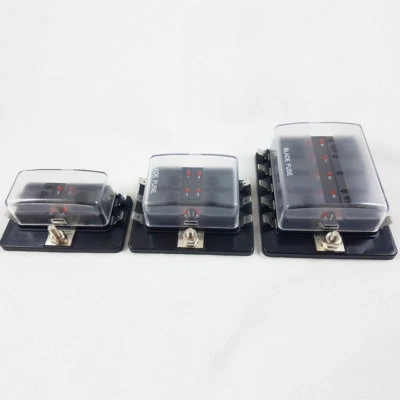SPLITCHARGE 12V/24V 4 Way 6 Way 10 Way Standard Blade LED Fuse Box Holder Failure Light Car
