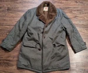 VTG Field and Stream Men's Mackinaw Sherpa Lined Wool Jacket Overcoat 40 - Picture 1 of 9