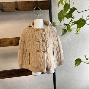 Crewcuts Girls Lambswool Poncho Cape Beige Size 4/5 Girl - Picture 1 of 11