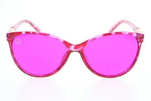 Rainbow OPTX- Ellipse Translucent Pink Tortoise Sunglasses Rhinestones - Picture 1 of 11