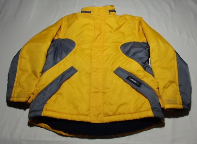 Abrigo de invierno vintage para niños *NIKE* cremallera completa forrado de lana talla XL 18-20 capucha amarilla Foto 1 de 4