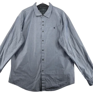 Marc Ecko Men Size XXL Solid Blue Hidden Pockets Long Sleeve Casual Shirt - Picture 1 of 12