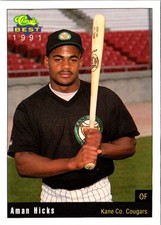 1991 Classic Best Kane County Cougars Aman Hicks #23 Kane County Cougars
