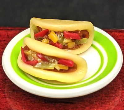 Dollhouse Miniature TACOS on Porcelain Plate Groceries Food Prop 1:12 - Image 1 of 4
