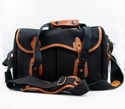 Billingham 335 帆布单肩包黑色带棕褐色皮革 — 第 1/4 张图片
