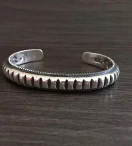 Hallmarked Solid 925 Sterling Silver Open Torque Bangle Cog - Picture 1 of 5