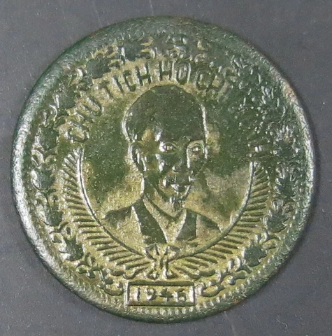 Vietnam 1946, 2 DONG, VC Coin. Ho Chi Minh President KM# 4. High grade B Cover