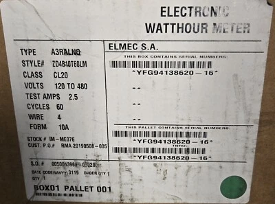 Medidor electrónico de vatio-hora ELSTER tipo A3RALNQ 120 - 480 V Foto 1 de 4