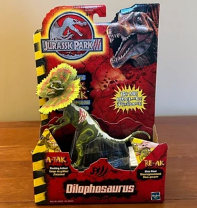 Jurassic Park III - Dilophosaurus Action Figure w/ "Re-ak A-Tak" Sound (Hasbro) - Picture 1 of 8