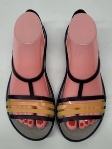 Sandalias sin cordones CROCS Isabella para mujer talla 8 azul crema gelatina con tiras 202465 - Imagen 1 de 7