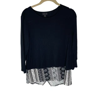 Túnica para mujer J. JILL Wearever Collection talla pequeña con estampado de bordes pequeños - Imagen 1 de 4