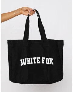 White Fox Balanced Tote Bag Black/white New - Picture 1 of 4