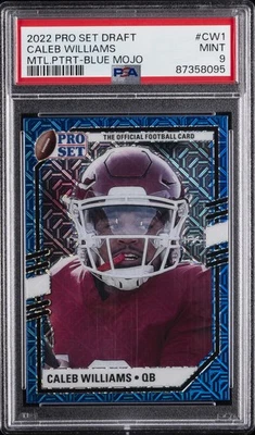 2022 LEAF PRO SET DRAFT METAL PORTRAIT BLUE MOJO #CW1 CALEB WILLIAMS PSA 9 - Image 1 of 2