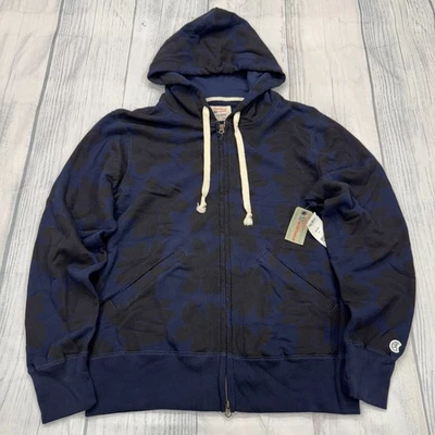 Moletom com capuz Champion x Todd Snyder azul havaiano floral skate surf masculino novo com etiquetas - Imagem 1 de 4